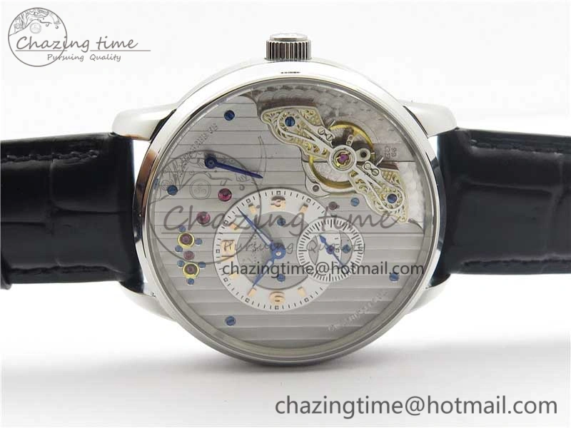 PanoInverse 42mm SS TZF Best Edition Silver White Dial on Black Leather Strap A23J FreshLook 6629