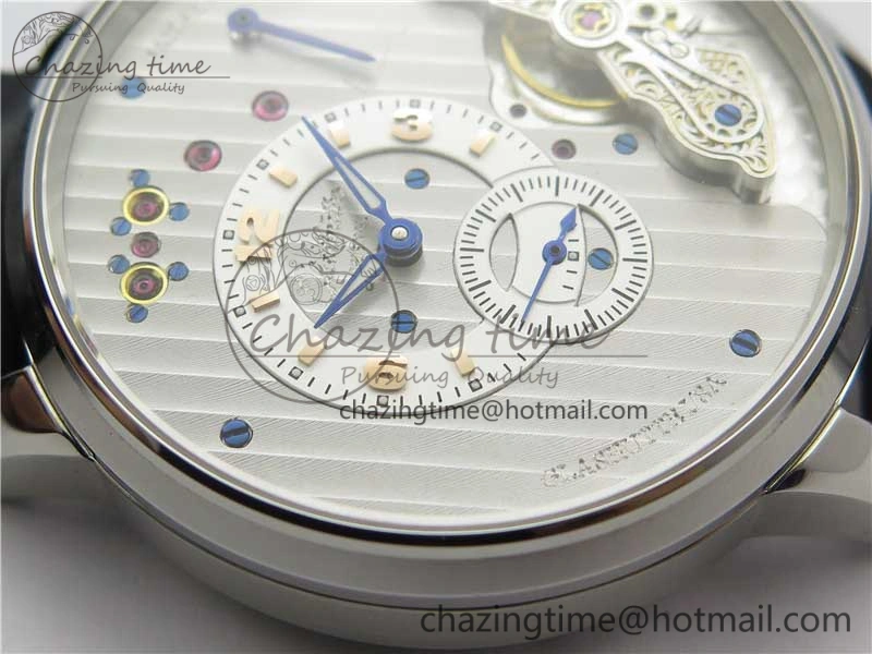 PanoInverse 42mm SS TZF Best Edition Silver White Dial on Black Leather Strap A23J FreshLook 6629
