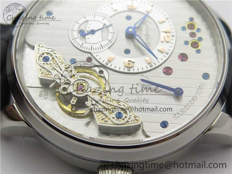 PanoInverse 42mm SS TZF Best Edition Silver White Dial on Black Leather Strap A23J FreshLook 6629