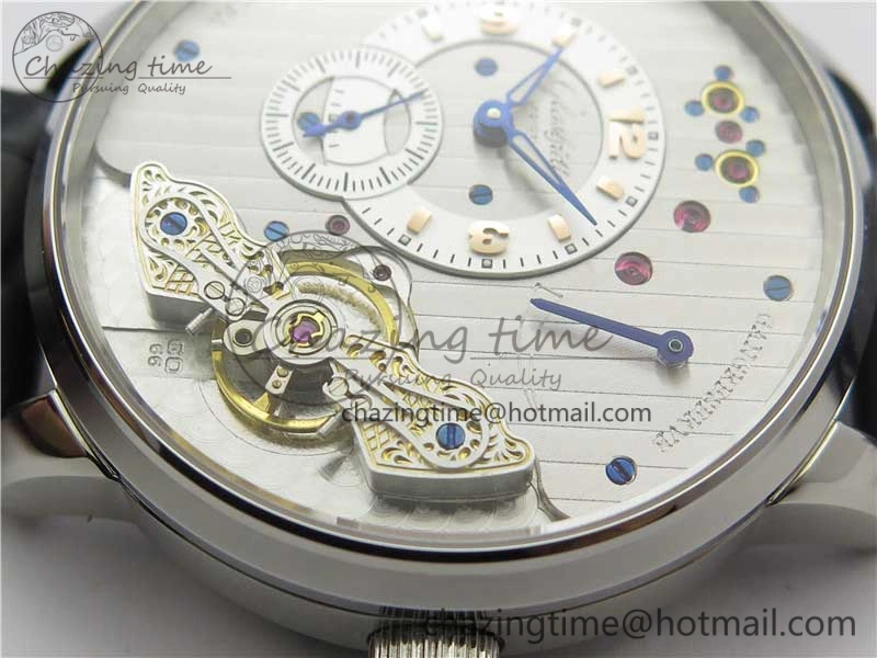 PanoInverse 42mm SS TZF Best Edition Silver White Dial on Black Leather Strap A23J FreshLook 6629
