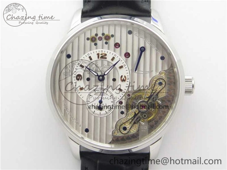 PanoInverse 42mm SS TZF Best Edition Silver White Dial on Black Leather Strap A23J FreshLook 6629