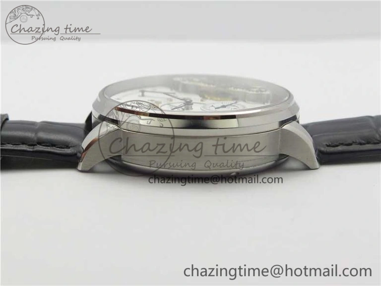 PanoInverse 42mm SS TZF Best Edition Silver White Dial on Black Leather Strap A23J FreshLook 6629