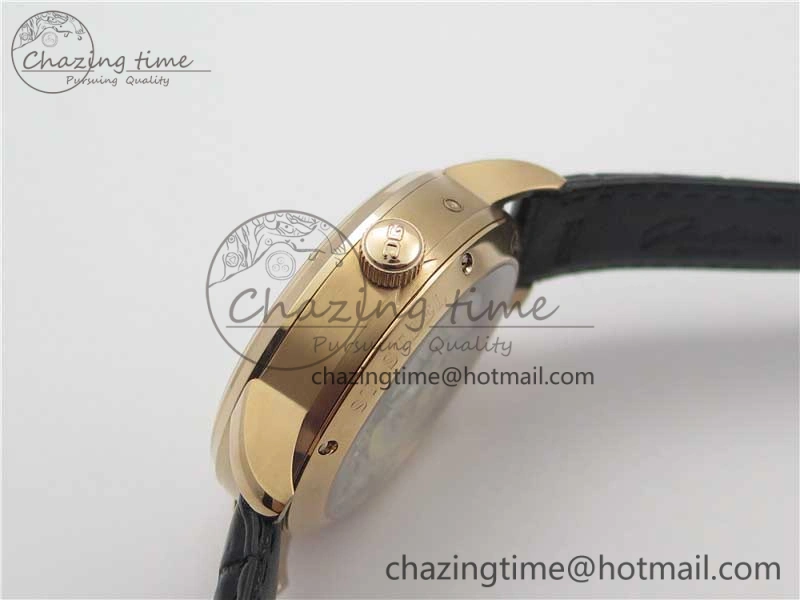 EyeCatching PanoMaticLunar RG TZF White Dial on Black Leather Strap A23J 4863