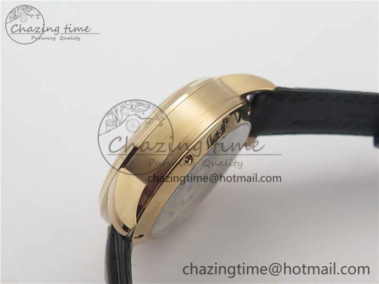 EyeCatching PanoMaticLunar RG TZF White Dial on Black Leather Strap A23J 4863
