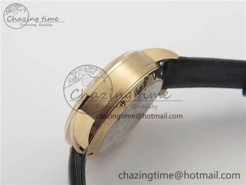EyeCatching PanoMaticLunar RG TZF White Dial on Black Leather Strap A23J 4863