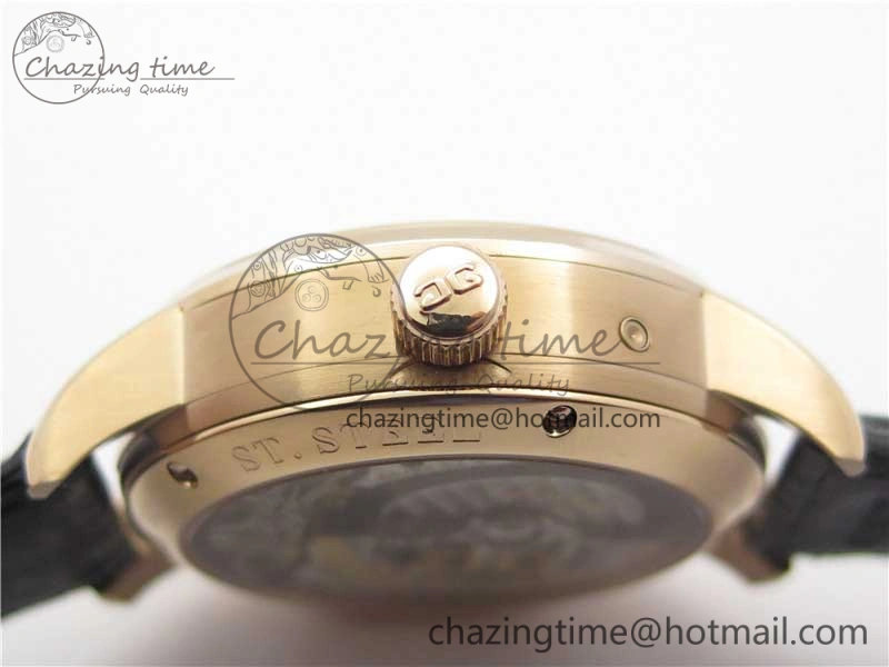 EyeCatching PanoMaticLunar RG TZF White Dial on Black Leather Strap A23J 4863