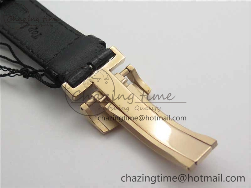 EyeCatching PanoMaticLunar RG TZF White Dial on Black Leather Strap A23J 4863