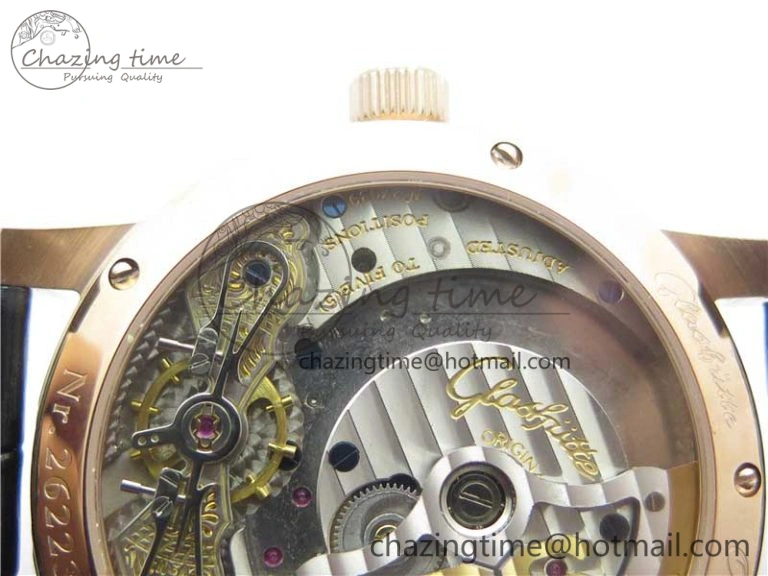 EyeCatching PanoMaticLunar RG TZF White Dial on Black Leather Strap A23J 4863