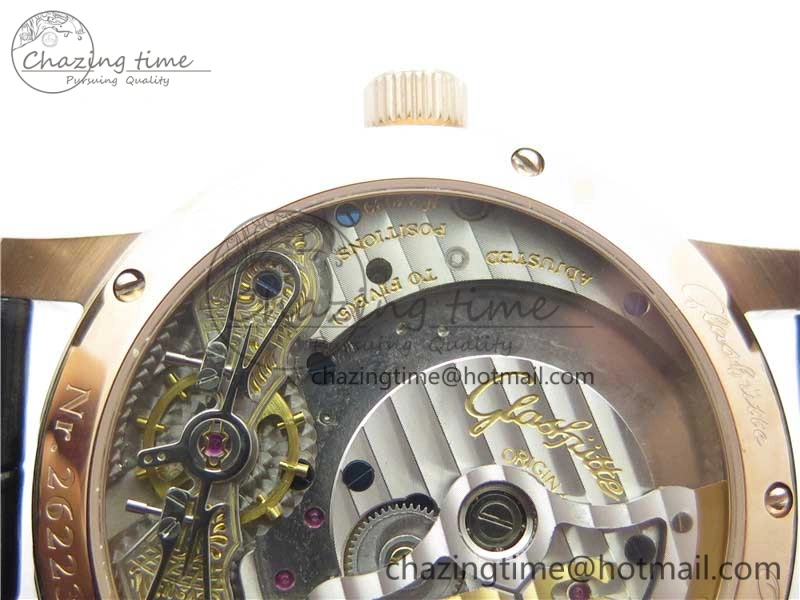 EyeCatching PanoMaticLunar RG TZF White Dial on Black Leather Strap A23J 4863