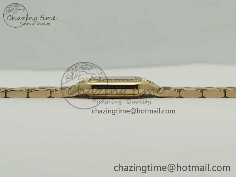 SoftTouch Panthère Secrete Ladies 22mm RG 8848F 1:1 Best Edition White Dial Diamonds Bezel on RG Bracelet Ronda Quartz 10608