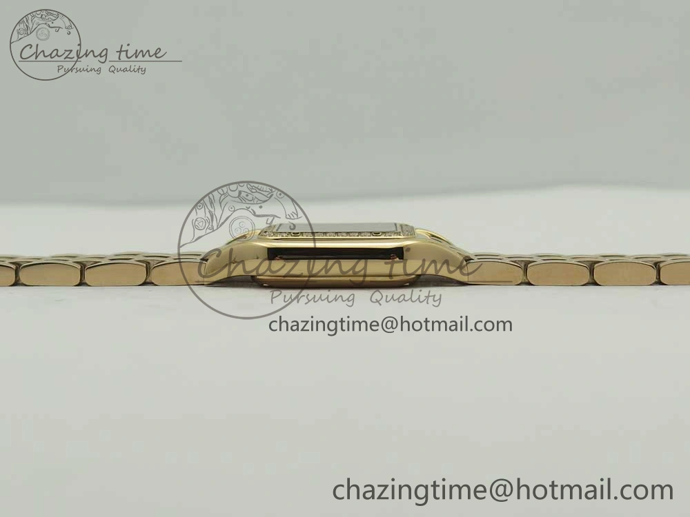 SoftTouch Panthère Secrete Ladies 22mm RG 8848F 1:1 Best Edition White Dial Diamonds Bezel on RG Bracelet Ronda Quartz 10608