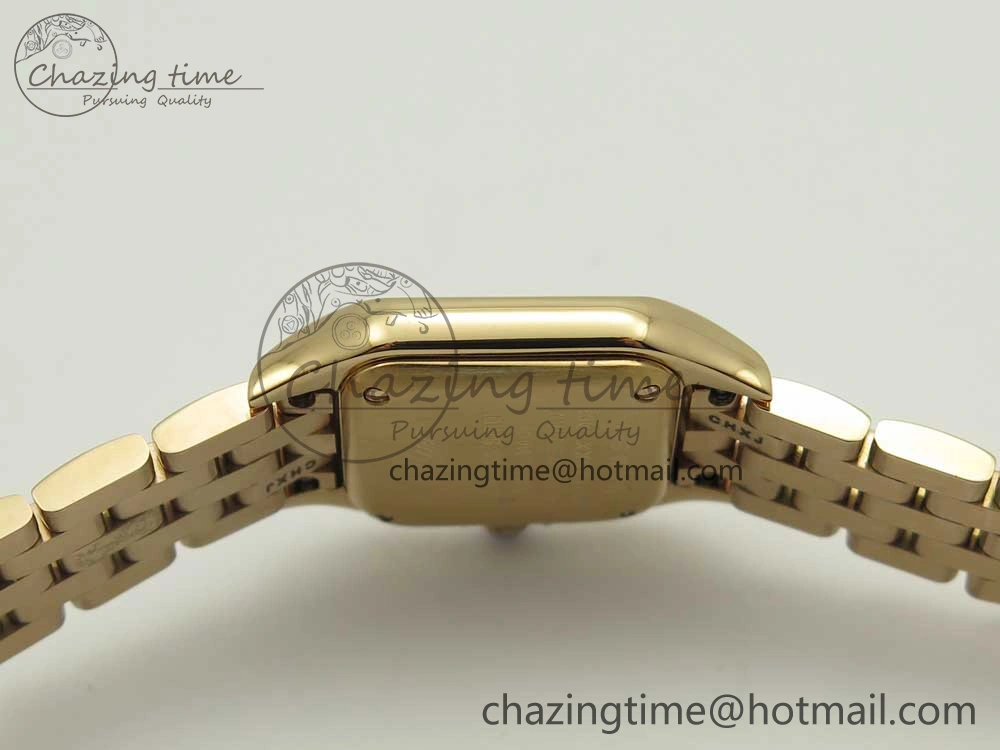 SoftTouch Panthère Secrete Ladies 22mm RG 8848F 1:1 Best Edition White Dial Diamonds Bezel on RG Bracelet Ronda Quartz 10608