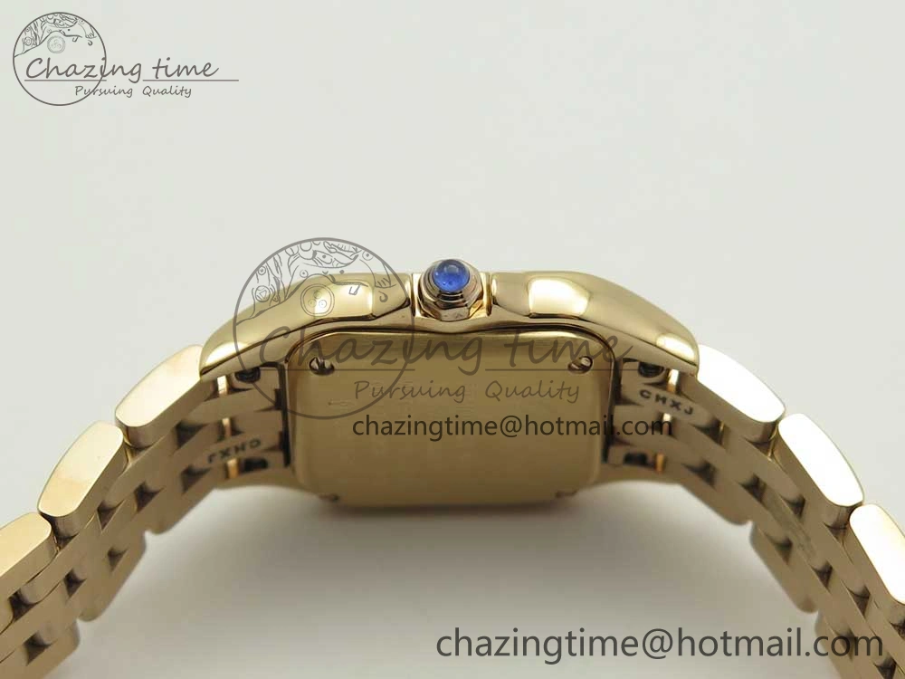 SoftTouch Panthère Secrete Ladies 22mm RG 8848F 1:1 Best Edition White Dial Diamonds Bezel on RG Bracelet Ronda Quartz 10608