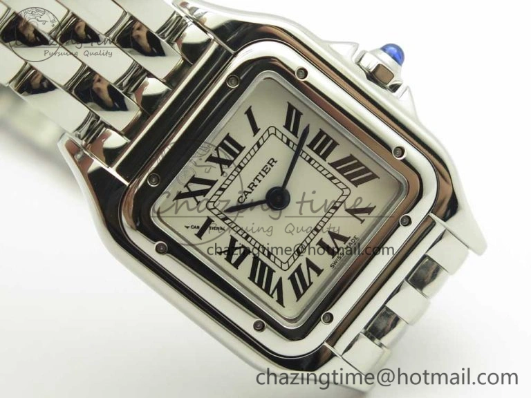 Panthère Secrete Ladies 22mm SS 8848F 1:1 Best Edition White Dial on SS Bracelet Ronda Quartz HighPerformance 10660