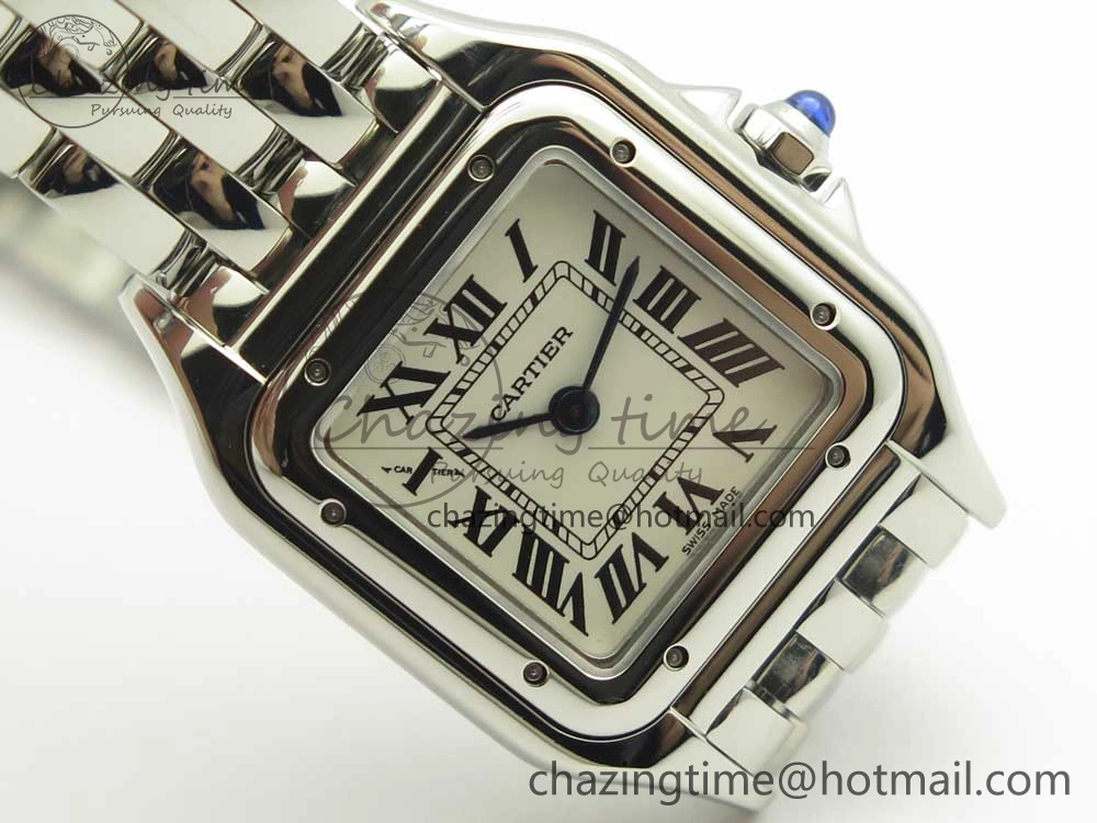 Panthère Secrete Ladies 22mm SS 8848F 1:1 Best Edition White Dial on SS Bracelet Ronda Quartz HighPerformance 10660