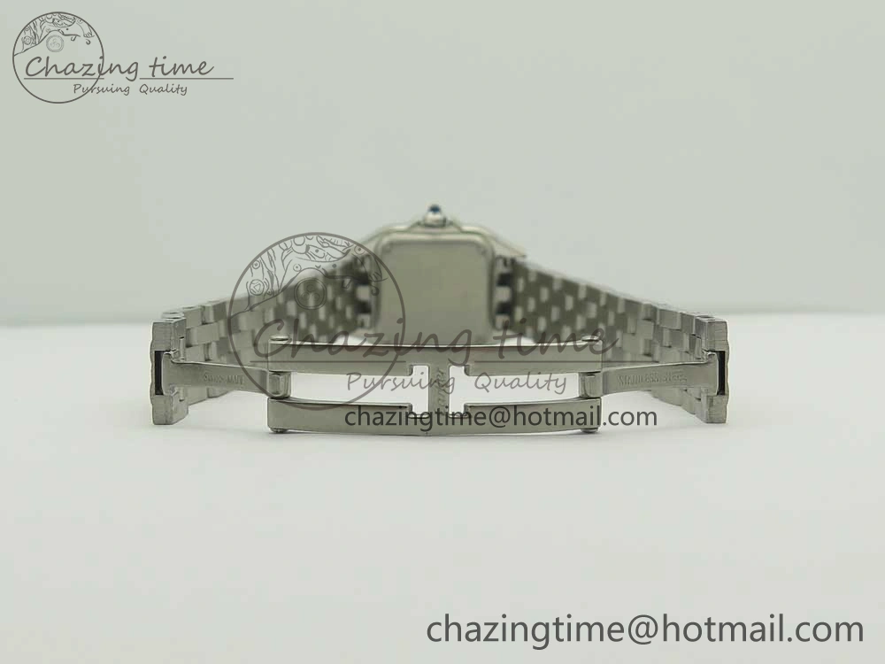 Snug Panthère Secrete Ladies 22mm SS Diamonds Bezel 8848F 1:1 Best Edition White Dial on SS Bracelet Ronda Quartz 6178