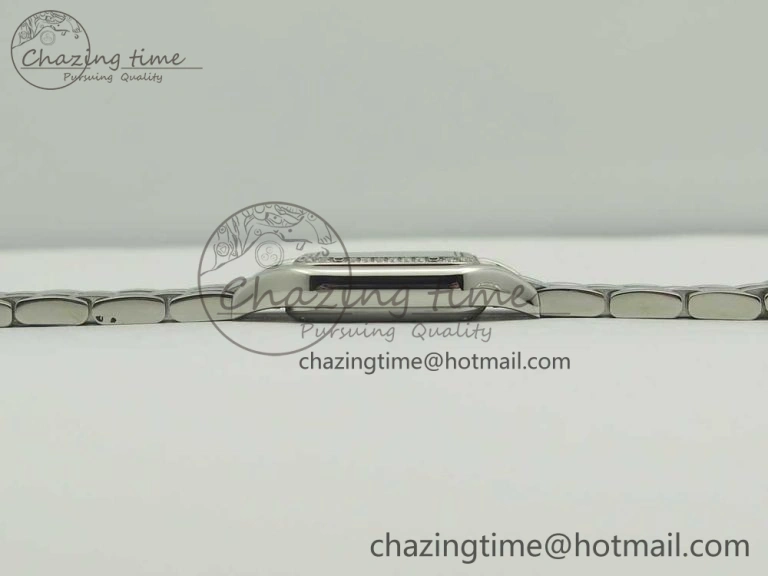 Snug Panthère Secrete Ladies 22mm SS Diamonds Bezel 8848F 1:1 Best Edition White Dial on SS Bracelet Ronda Quartz 6178