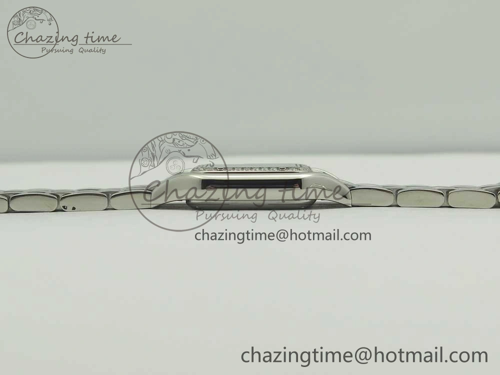 Snug Panthère Secrete Ladies 22mm SS Diamonds Bezel 8848F 1:1 Best Edition White Dial on SS Bracelet Ronda Quartz 6178