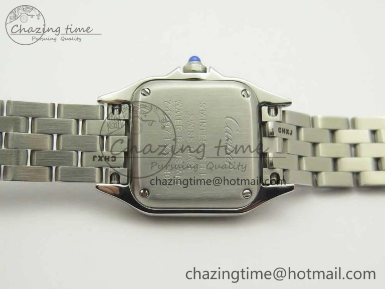 Snug Panthère Secrete Ladies 22mm SS Diamonds Bezel 8848F 1:1 Best Edition White Dial on SS Bracelet Ronda Quartz 6178