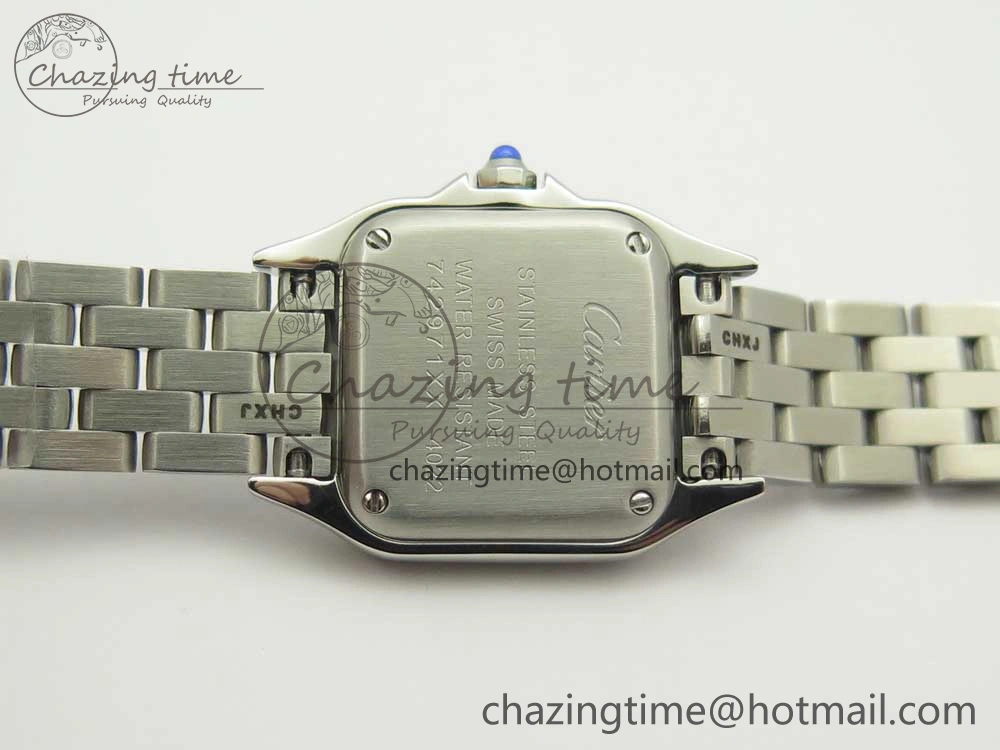 Snug Panthère Secrete Ladies 22mm SS Diamonds Bezel 8848F 1:1 Best Edition White Dial on SS Bracelet Ronda Quartz 6178