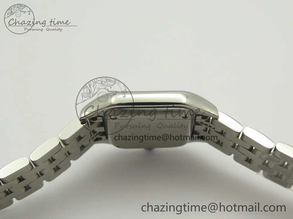 Snug Panthère Secrete Ladies 22mm SS Diamonds Bezel 8848F 1:1 Best Edition White Dial on SS Bracelet Ronda Quartz 6178