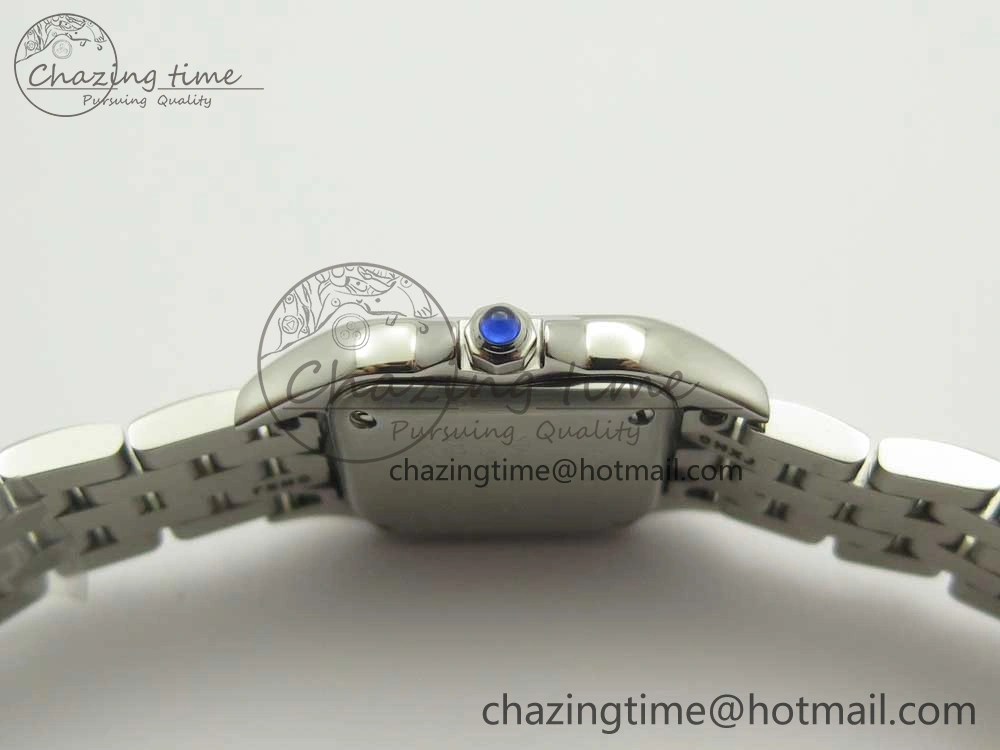 Snug Panthère Secrete Ladies 22mm SS Diamonds Bezel 8848F 1:1 Best Edition White Dial on SS Bracelet Ronda Quartz 6178