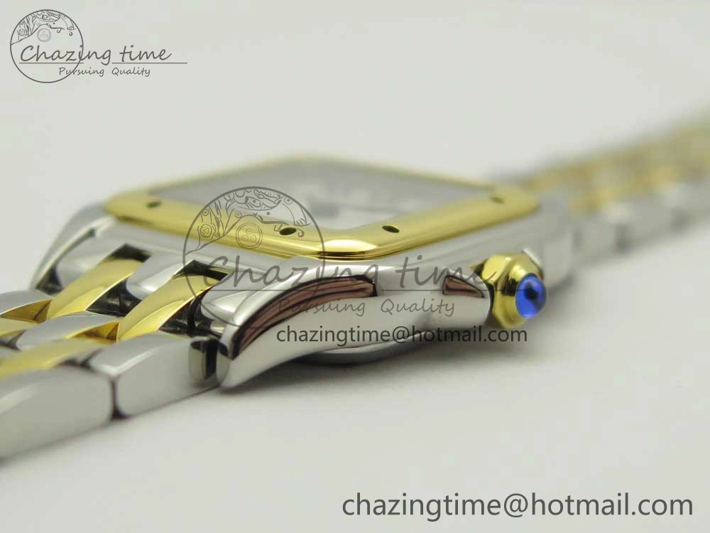 Stylish Panthère Secrete Ladies 22mm SS YG 8848F 1:1 Best Edition White Dial on SS YG Bracelet Ronda Quartz 6140