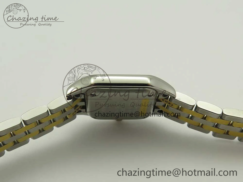 Stylish Panthère Secrete Ladies 22mm SS YG 8848F 1:1 Best Edition White Dial on SS YG Bracelet Ronda Quartz 6140