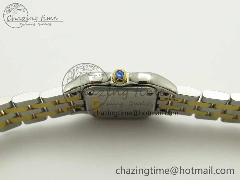 Stylish Panthère Secrete Ladies 22mm SS YG 8848F 1:1 Best Edition White Dial on SS YG Bracelet Ronda Quartz 6140