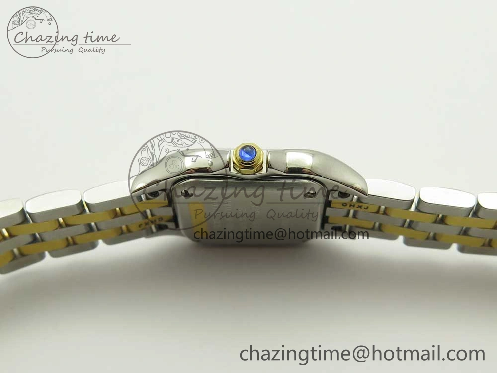 Stylish Panthère Secrete Ladies 22mm SS YG 8848F 1:1 Best Edition White Dial on SS YG Bracelet Ronda Quartz 6140