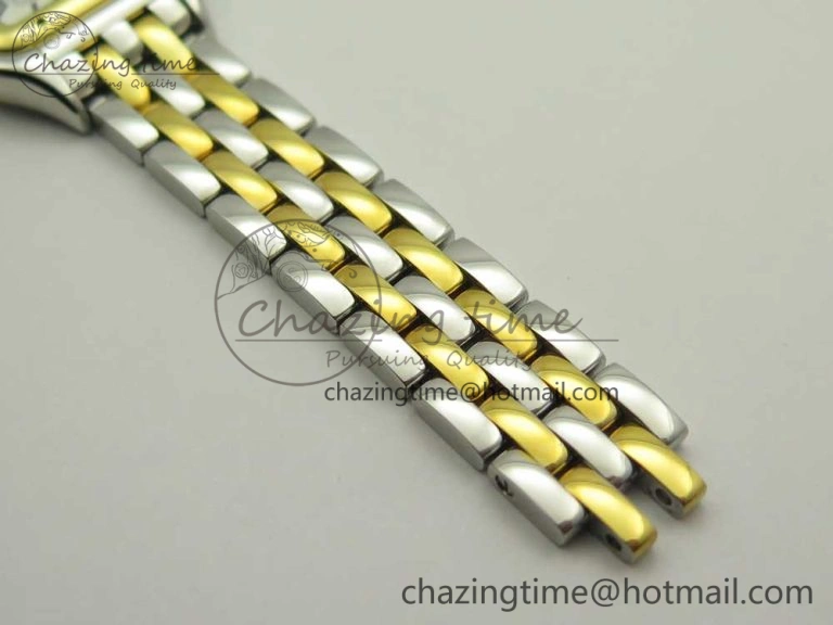 Stylish Panthère Secrete Ladies 22mm SS YG 8848F 1:1 Best Edition White Dial on SS YG Bracelet Ronda Quartz 6140