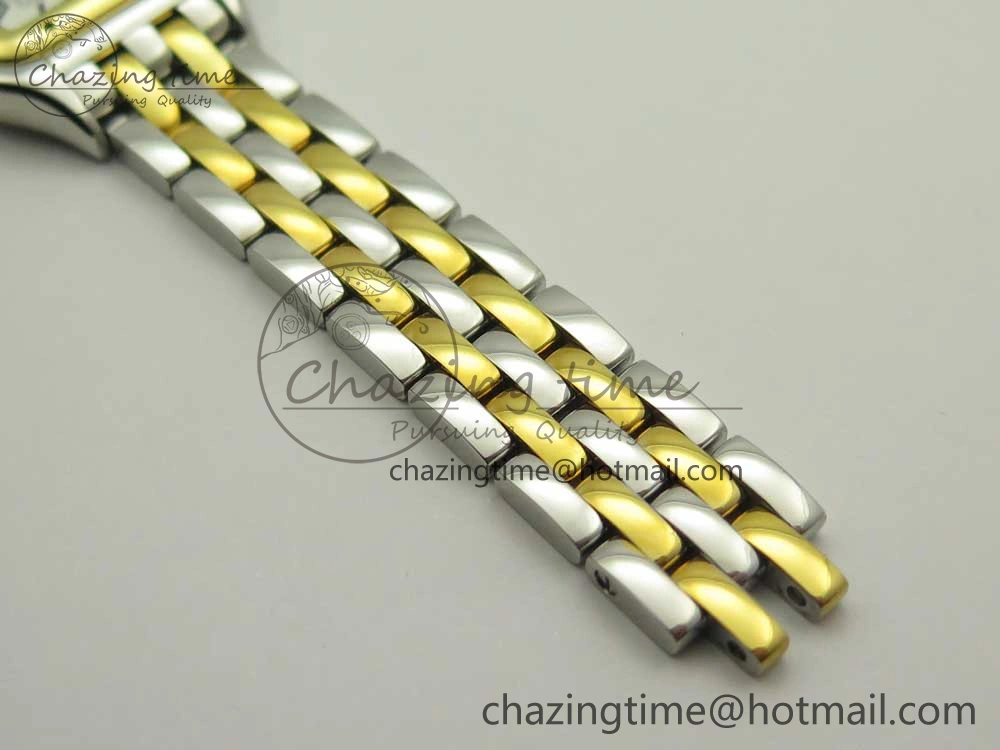 Stylish Panthère Secrete Ladies 22mm SS YG 8848F 1:1 Best Edition White Dial on SS YG Bracelet Ronda Quartz 6140