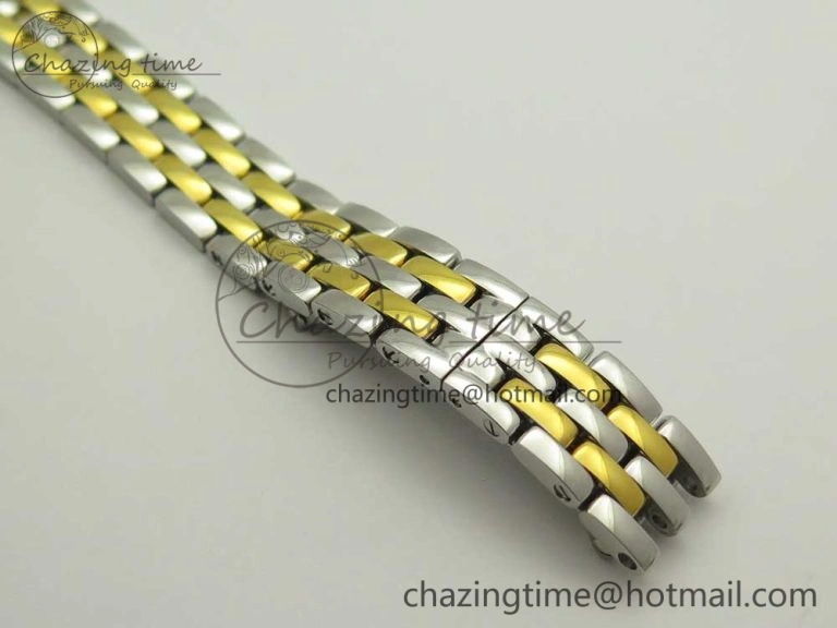 Stylish Panthère Secrete Ladies 22mm SS YG 8848F 1:1 Best Edition White Dial on SS YG Bracelet Ronda Quartz 6140
