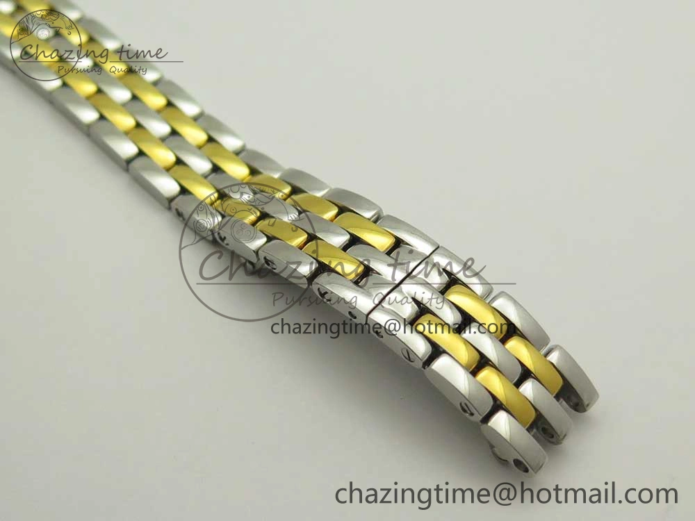 Stylish Panthère Secrete Ladies 22mm SS YG 8848F 1:1 Best Edition White Dial on SS YG Bracelet Ronda Quartz 6140
