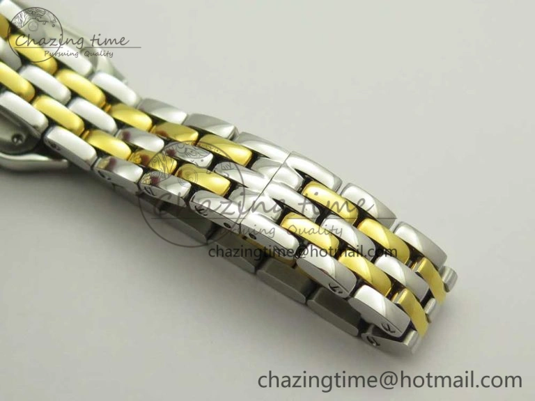 Stylish Panthère Secrete Ladies 22mm SS YG 8848F 1:1 Best Edition White Dial on SS YG Bracelet Ronda Quartz 6140