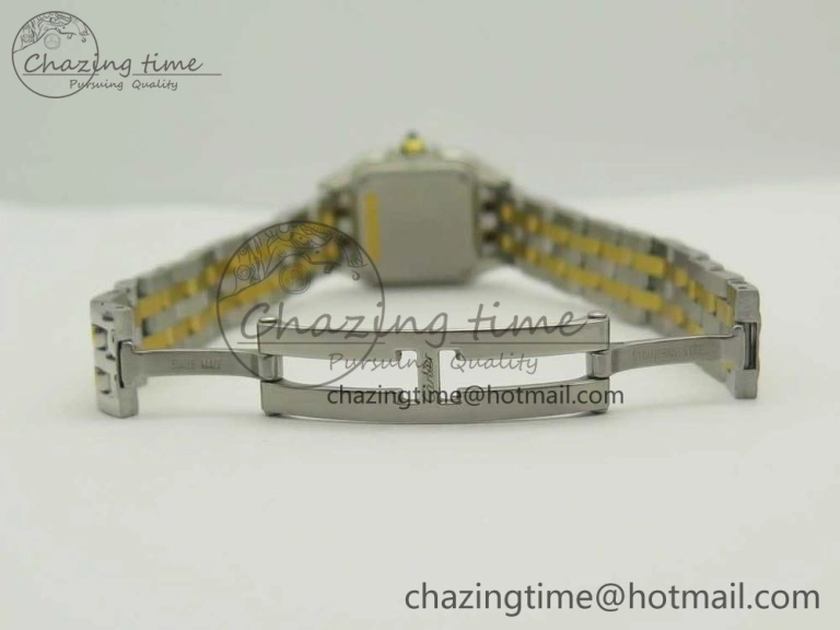 Stylish Panthère Secrete Ladies 22mm SS YG 8848F 1:1 Best Edition White Dial on SS YG Bracelet Ronda Quartz 6140