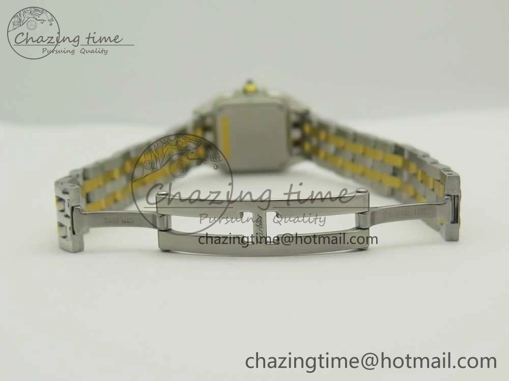 Stylish Panthère Secrete Ladies 22mm SS YG 8848F 1:1 Best Edition White Dial on SS YG Bracelet Ronda Quartz 6140