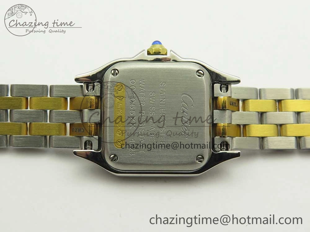 Stylish Panthère Secrete Ladies 22mm SS YG 8848F 1:1 Best Edition White Dial on SS YG Bracelet Ronda Quartz 6140