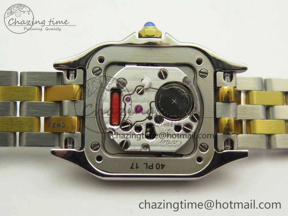 Stylish Panthère Secrete Ladies 22mm SS YG 8848F 1:1 Best Edition White Dial on SS YG Bracelet Ronda Quartz 6140