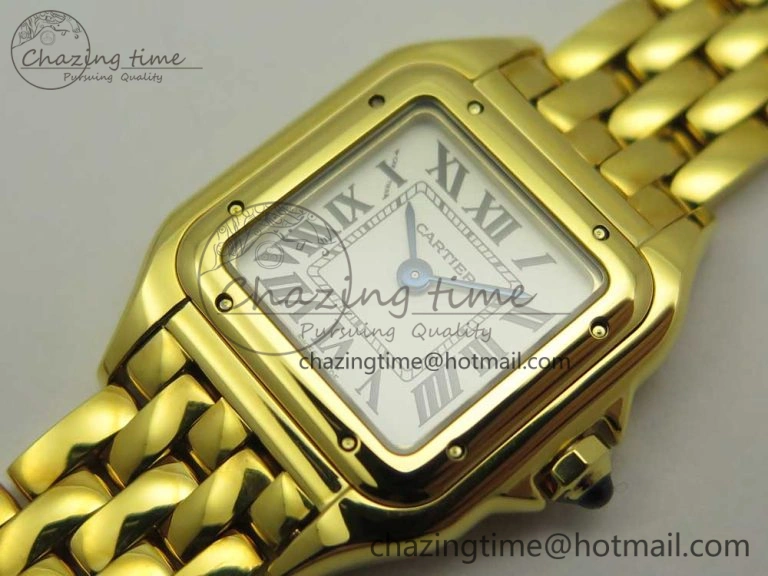 SmartChoice Panthère Secrete Ladies 22mm YG 8848F 1:1 Best Edition White Dial on YG Bracelet Ronda Quartz 10611