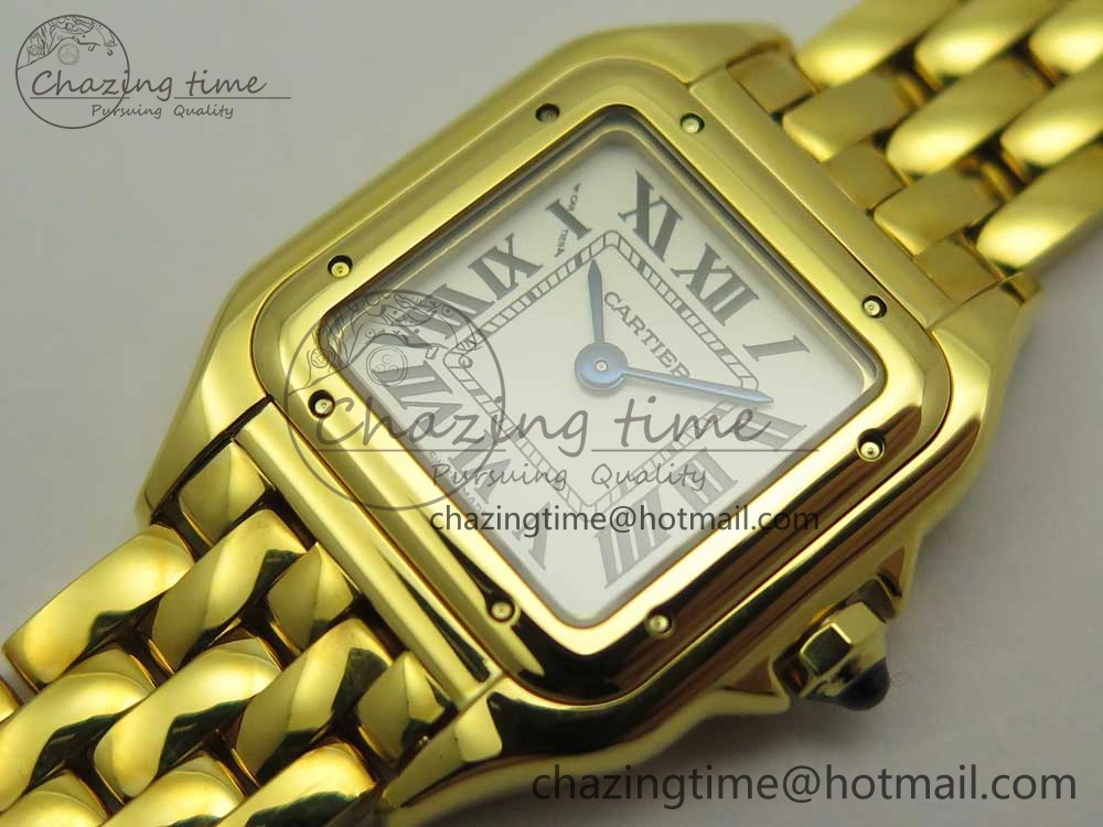 SmartChoice Panthère Secrete Ladies 22mm YG 8848F 1:1 Best Edition White Dial on YG Bracelet Ronda Quartz 10611