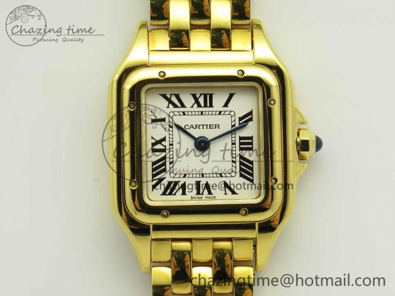 Panthère Secrete Ladies 22mm YG 8848F 1:1 Best Edition White Dial on YG Bracelet Ronda Quartz FashionForward 6136