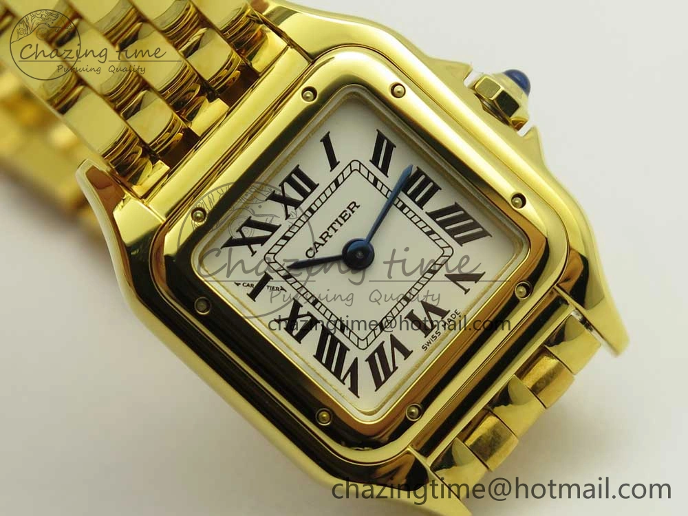 SmartChoice Panthère Secrete Ladies 22mm YG 8848F 1:1 Best Edition White Dial on YG Bracelet Ronda Quartz 10611