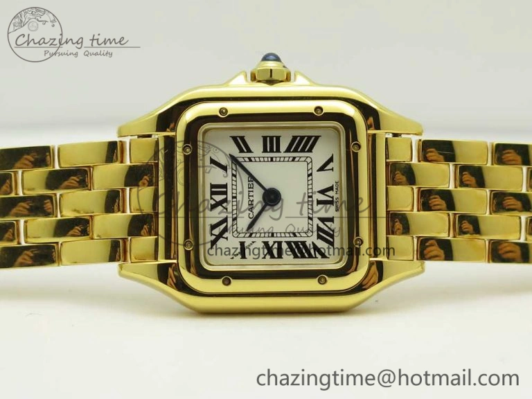 SmartChoice Panthère Secrete Ladies 22mm YG 8848F 1:1 Best Edition White Dial on YG Bracelet Ronda Quartz 10611