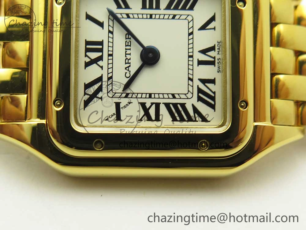 SmartChoice Panthère Secrete Ladies 22mm YG 8848F 1:1 Best Edition White Dial on YG Bracelet Ronda Quartz 10611