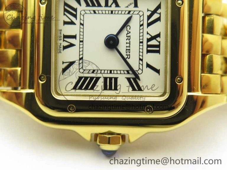 SmartChoice Panthère Secrete Ladies 22mm YG 8848F 1:1 Best Edition White Dial on YG Bracelet Ronda Quartz 10611