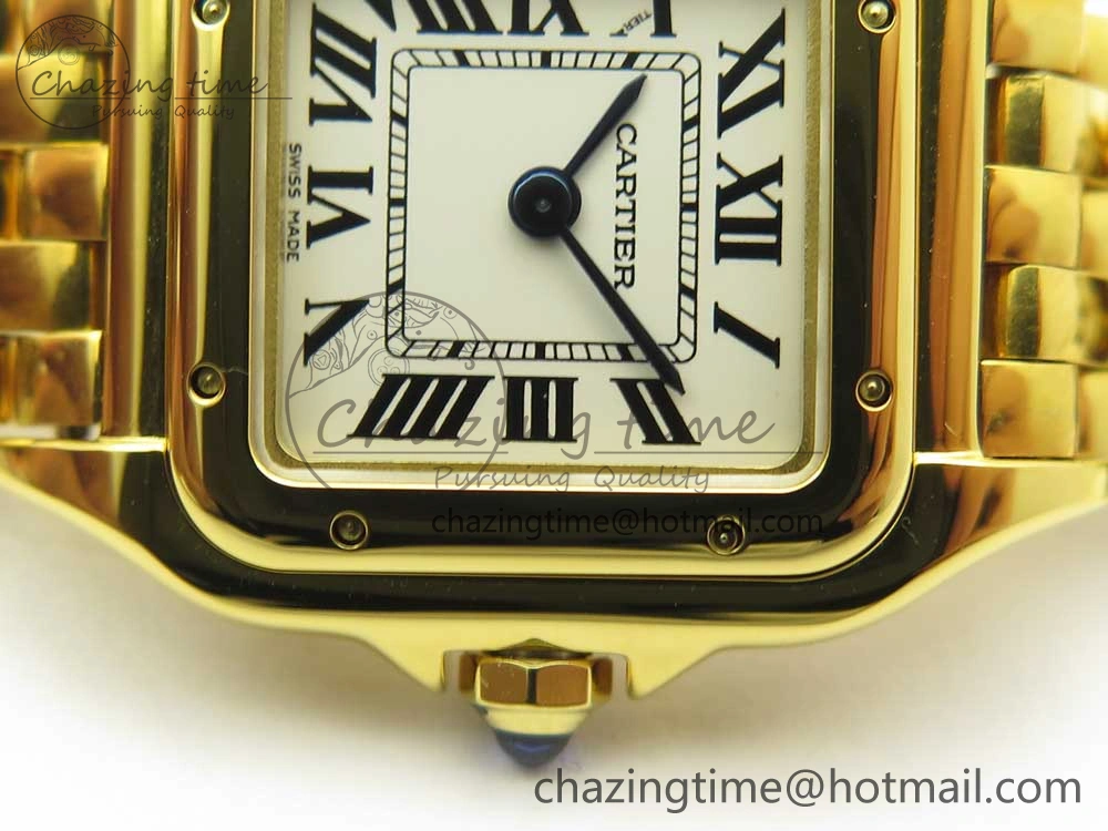 SmartChoice Panthère Secrete Ladies 22mm YG 8848F 1:1 Best Edition White Dial on YG Bracelet Ronda Quartz 10611