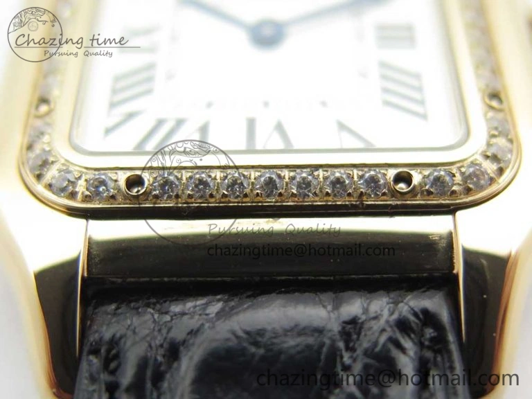 Panthère Secrete Ladies 27mm RG 8848F 1:1 Best Edition White Dial Diamonds Bezel on Black Croco Strap Ronda Quartz Lightweight 10618