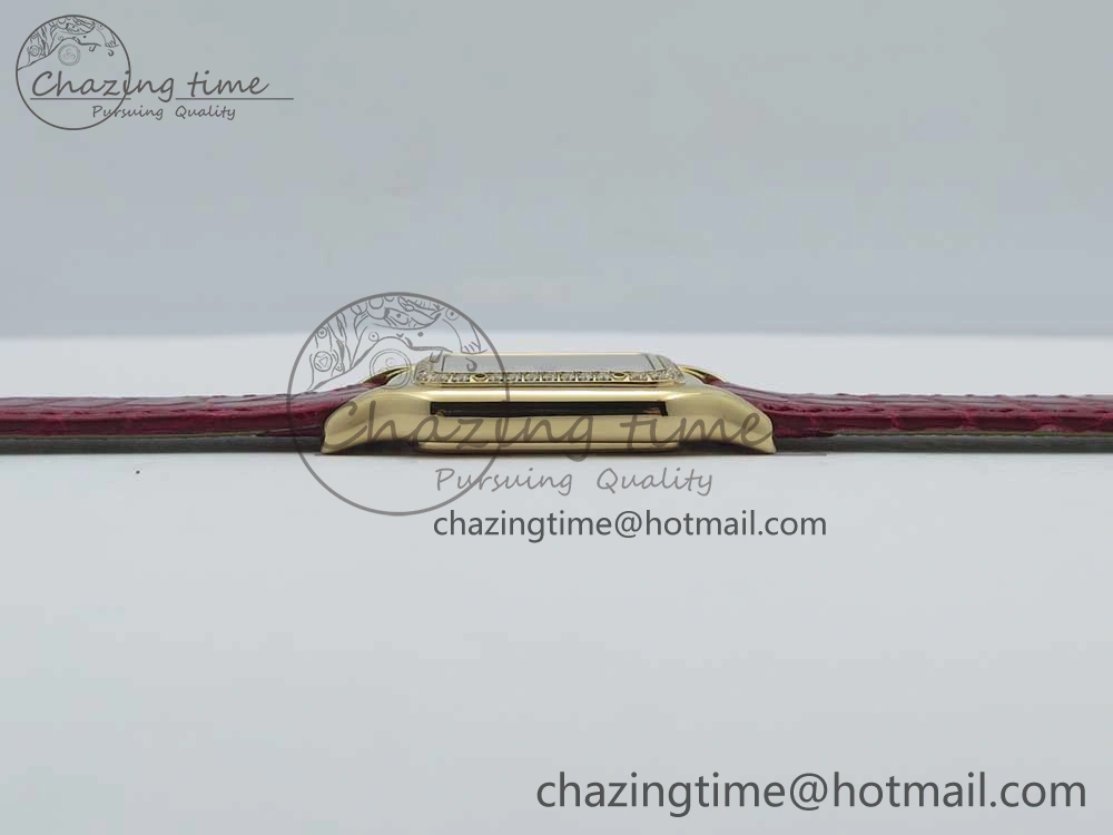 Panthère Secrete Ladies 27mm RG 8848F 1:1 Best Edition White Dial Diamonds Bezel on Red Croco Strap Ronda Quartz Stretchable 10616