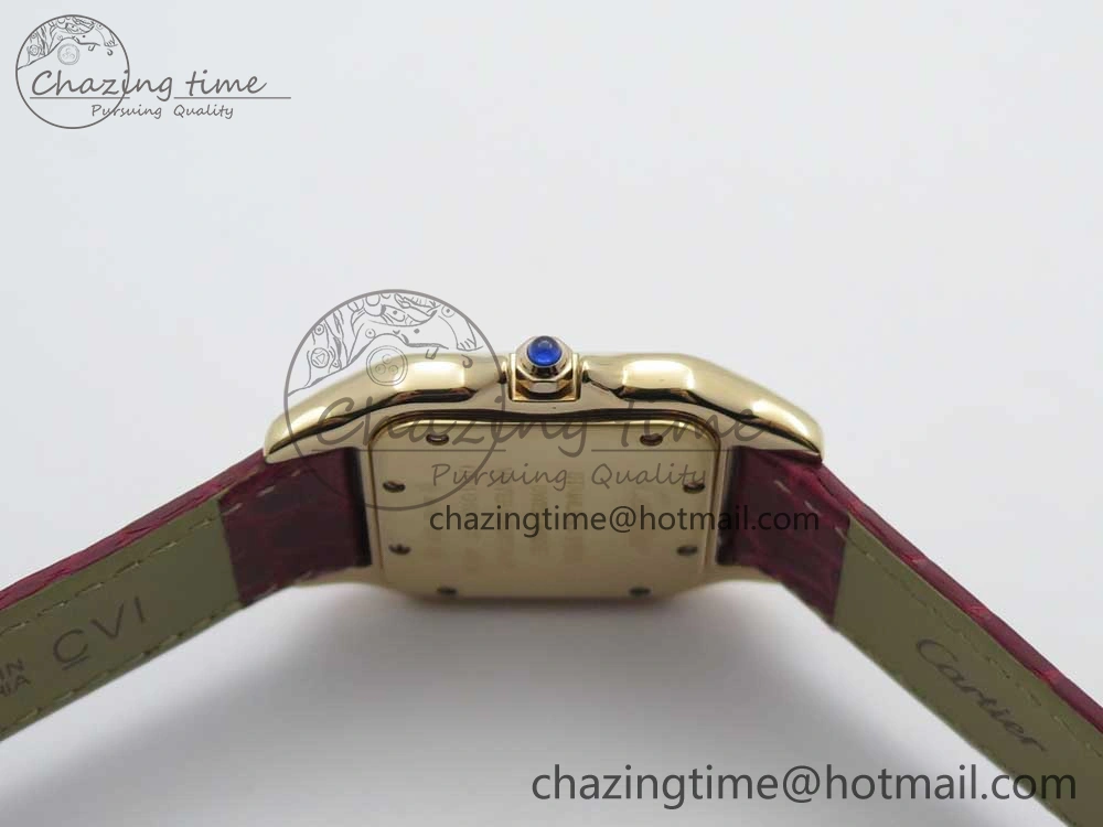 Panthère Secrete Ladies 27mm RG 8848F 1:1 Best Edition White Dial Diamonds Bezel on Red Croco Strap Ronda Quartz Stretchable 10616